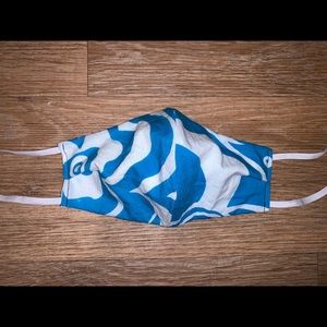 Adult Face Mask- blue/white Hawaiian print
